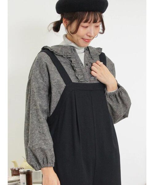 Samansa Mos2(サマンサ モスモス)の「起毛フリルカラーブラウス(シャツ/ブラウス・レディース・オフホワイト/チャコールグレー/サックスブルー・F)」の8枚目の写真