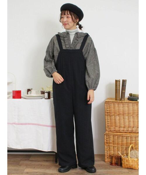 Samansa Mos2(サマンサ モスモス)の「起毛フリルカラーブラウス(シャツ/ブラウス・レディース・オフホワイト/チャコールグレー/サックスブルー・F)」の9枚目の写真