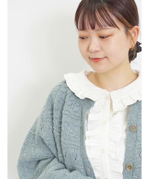 Samansa Mos2(サマンサ モスモス)の「起毛フリルカラーブラウス(シャツ/ブラウス・レディース・オフホワイト/チャコールグレー/サックスブルー・F)」の20枚目の写真