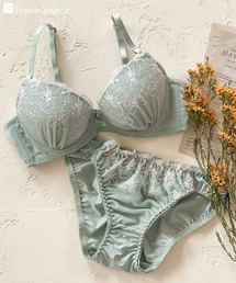 fran de lingerie（フランデランジェリー）の「刺繍が可愛いブラ＆ショーツSET ブラジャーショーツセット（ブラ&ショーツ）」