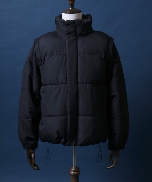 ANPAS(アンパス)の「Multiway Detachable-sleeve Eco Down Jacket/別注 マルチウェイ 袖脱着 中綿ダウンジャケット ダウンベスト パファージャケット パデッドジャケット(ダウンジャケット/コート・メンズ・ライトグレー/ホワイト/ブラック・M/L)」の10枚目の写真