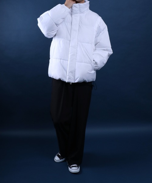 ANPAS(アンパス)の「Multiway Detachable-sleeve Eco Down Jacket/別注 マルチウェイ 袖脱着 中綿ダウンジャケット ダウンベスト パファージャケット パデッドジャケット(ダウンジャケット/コート・メンズ・ライトグレー/ホワイト/ブラック・M/L)」の19枚目の写真