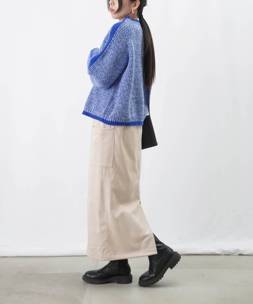 LUCA/LADY LUCK LUCA（ルカ/レディラックルカ）の「LC/LLL モヘアタッチラインプルオーバー/ハイネックラインニット（ニット/セーター・レディース・ブルー/オレンジ/チャコールグレー/ベージュ・FREE）」の9枚目の写真