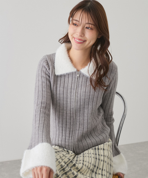 Jayro（ジャイロ）の「ジップアップカーディガン（カーディガン/ボレロ・レディース・ブラック/グレー/ホワイト・M）」の6枚目の写真