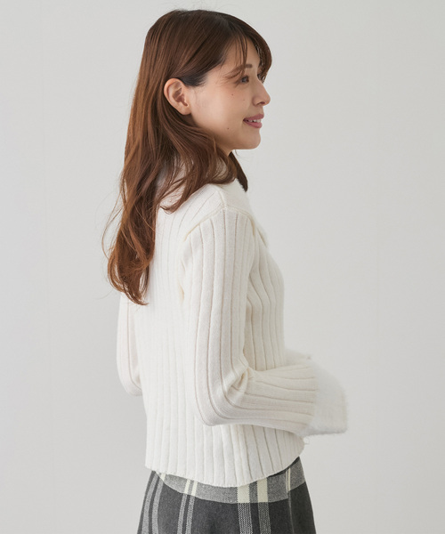 Jayro（ジャイロ）の「ジップアップカーディガン（カーディガン/ボレロ・レディース・ブラック/グレー/ホワイト・M）」の12枚目の写真