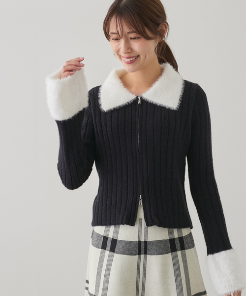 Jayro（ジャイロ）の「ジップアップカーディガン（カーディガン/ボレロ・レディース・ブラック/グレー/ホワイト・M）」の17枚目の写真