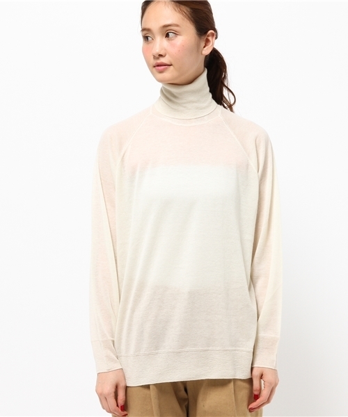 IENA（イエナ）の「カシミヤガーゼプルオーバー◆（ニット/セーター・レディース・ホワイト/チャコールグレー/ブラック・FREE）」の4枚目の写真