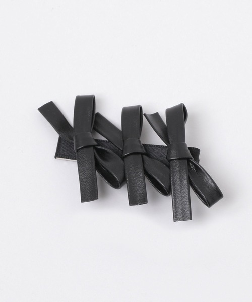 FOREVER 21（フォーエバー トゥエンティーワン）の「3連リボンフェイクレザークリップ（シュシュ・レディース・ブラウン系その他/ブラック・FREE）」の6枚目の写真