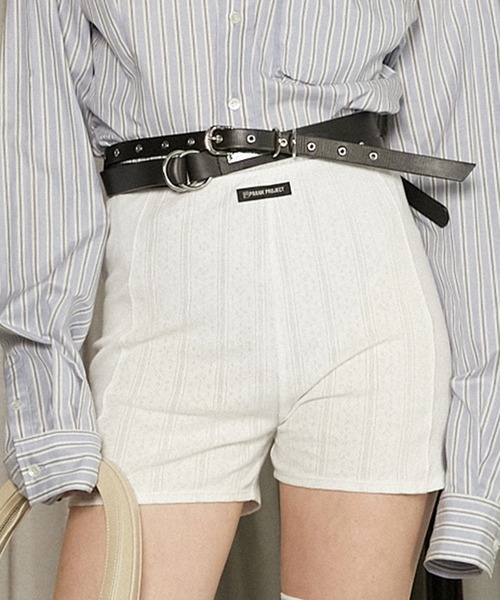 PRANK PROJECT（プランクプロジェクト）の「アイレットレースショーツ / Eyelet lace Shorts（ショーツ・レディース・ホワイト/チャコールグレー・FREE）」の9枚目の写真