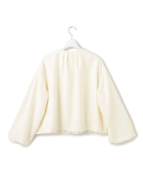 23区 L(ニジュウサンクオオキイサイズ)の「【洗える】ジオメトリックジャカード ブルゾン(ブルゾン・レディース・アイボリー系/ブラック系・46/44)」の10枚目の写真
