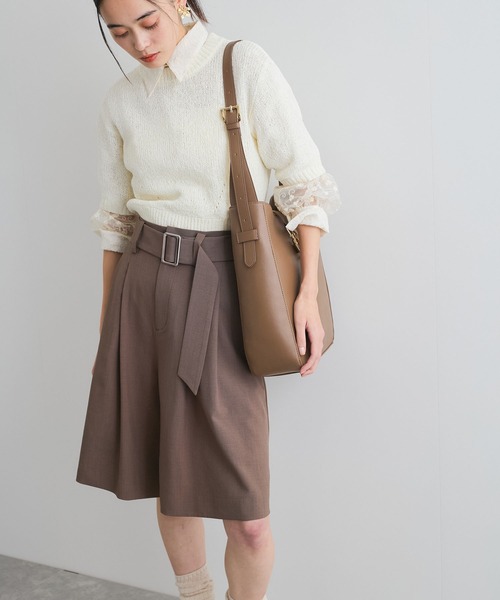 VIS（ビス）の「【A4収納】ホーボーバッグ（トートバッグ・レディース・キナリ/キャメル/ブラック・FREE）」の16枚目の写真