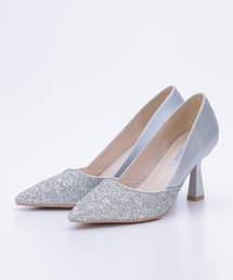 haremode | 結婚式 お呼ばれ 謝恩会 成人式 対応 グリッター 切替デザイン 7cmヒール ポインテッドトゥ パーティー オケージョン パンプス(パンプス)