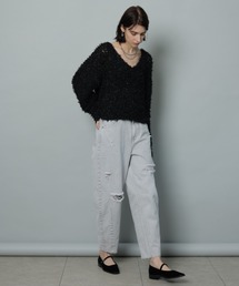 未使用タグ付【カデュネ】今期クラッシュカーヴィデニム　グレー　38 未使用タグ付【カデュネ】今期クラッシュカーヴィデニム グレー