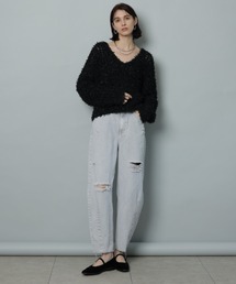 未使用タグ付【カデュネ】今期クラッシュカーヴィデニム　グレー　38 未使用タグ付【カデュネ】今期クラッシュカーヴィデニム グレー