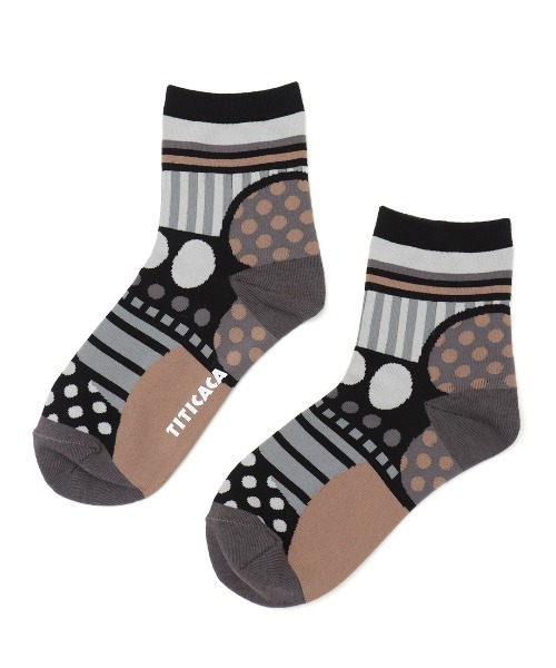 チチカカ(チチカカ)の「アートボーダーソックス 23-25cm(ソックス/靴下・レディース・パープル/グリーン/ブラック・FREE)」の5枚目の写真