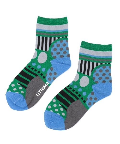 チチカカ(チチカカ)の「アートボーダーソックス 23-25cm(ソックス/靴下・レディース・パープル/グリーン/ブラック・FREE)」の6枚目の写真