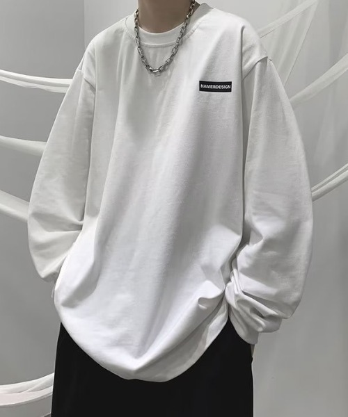 SHEPP(シープ)の「ビッグシルエットワンポイントロンT ユニセックス(Tシャツ/カットソー・レディース・ワイン/ブラック/ホワイト・M/L)」の7枚目の写真