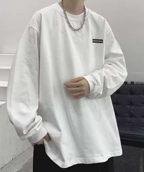 SHEPP(シープ)の「ビッグシルエットワンポイントロンT ユニセックス(Tシャツ/カットソー・レディース・ワイン/ブラック/ホワイト・M/L)」の4枚目の写真