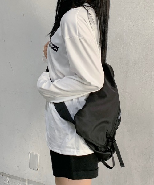 SHEPP(シープ)の「ビッグシルエットワンポイントロンT ユニセックス(Tシャツ/カットソー・レディース・ワイン/ブラック/ホワイト・M/L)」の13枚目の写真