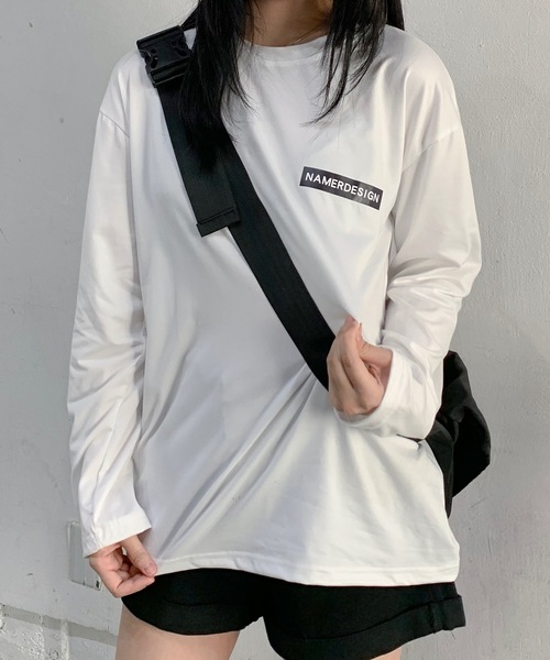 SHEPP(シープ)の「ビッグシルエットワンポイントロンT ユニセックス(Tシャツ/カットソー・レディース・ワイン/ブラック/ホワイト・M/L)」の14枚目の写真