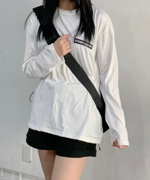SHEPP(シープ)の「ビッグシルエットワンポイントロンT ユニセックス(Tシャツ/カットソー・レディース・ワイン/ブラック/ホワイト・M/L)」の10枚目の写真