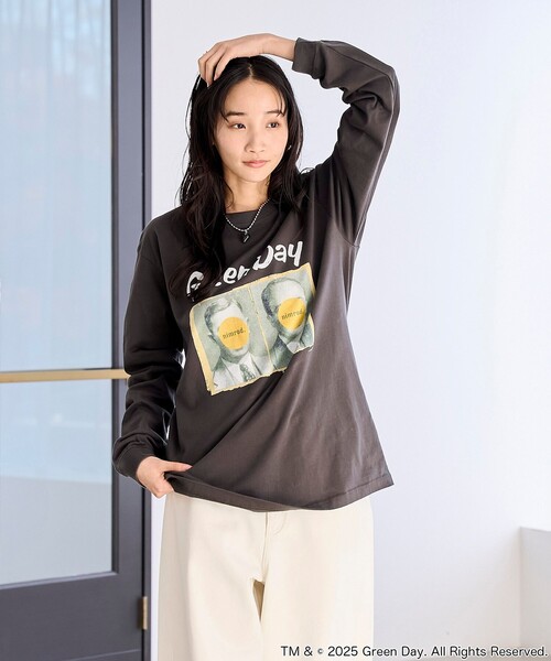 coen(コーエン)の「GREEN DAY / ROCK STANLEY(ロックスタンレー)別注ロングスリーブTシャツ(Tシャツ/カットソー・レディース・オフホワイト/ダークグレー・M/L)」の9枚目の写真