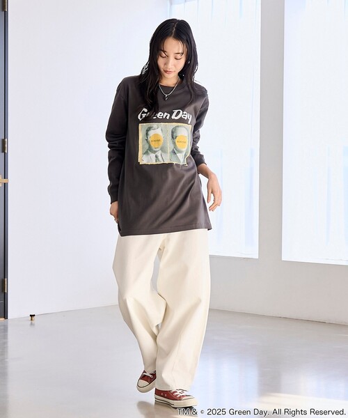coen(コーエン)の「GREEN DAY / ROCK STANLEY(ロックスタンレー)別注ロングスリーブTシャツ(Tシャツ/カットソー・レディース・オフホワイト/ダークグレー・M/L)」の13枚目の写真