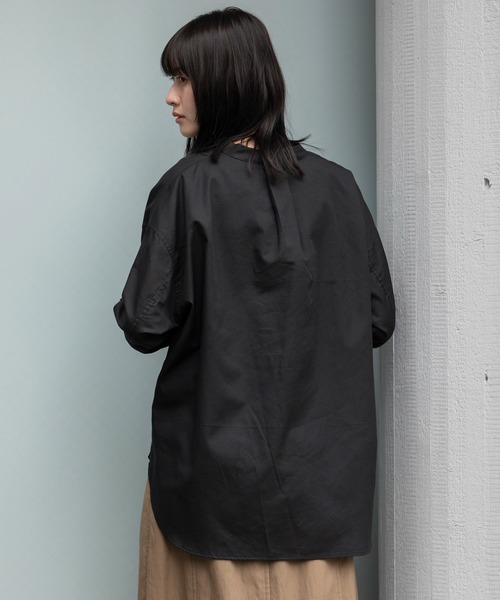 Munich（ミューニック）の「コットンリヨセルオックスリブカフシャツ（シャツ/ブラウス・レディース・ホワイト/ブラック/サックスブルー/ネイビー×ホワイト/ベージュ系その他/ブラック×ホワイト/ライトベージュ・FREE）」の17枚目の写真