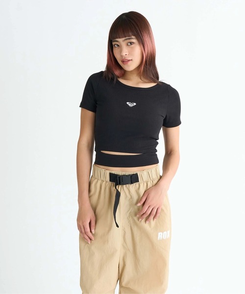 ROXY(ロキシー)の「CHEEKIE PEEKIE /ロキシーロゴショート丈カッティングデザイン半袖Tシャツ(Tシャツ/カットソー・レディース・グレー/ホワイト/ブラック・MEDIUM/LARGE/SMALL)」の11枚目の写真
