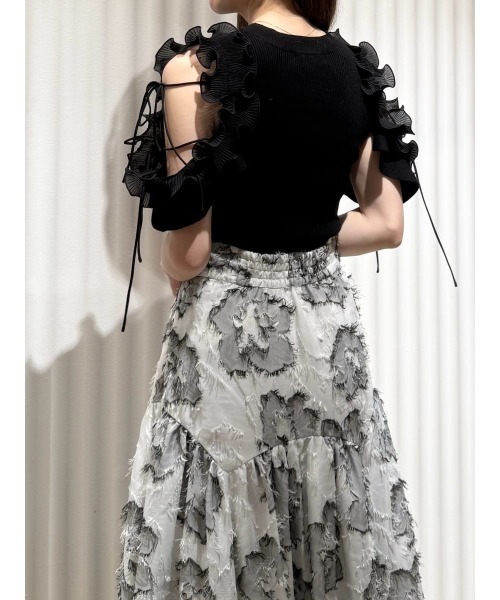 セール】プリーツフリルニットプルオーバー（ニット/セーター