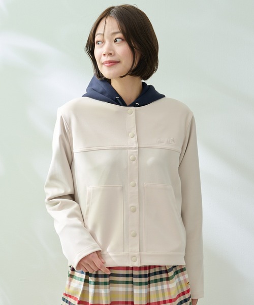 Arnold Palmer（アーノルドパーマー）の「ノーカラー ライトジャケット（ノーカラージャケット・レディース・ベージュ/ライトベージュ/ブラック・M/L/S）」の3枚目の写真