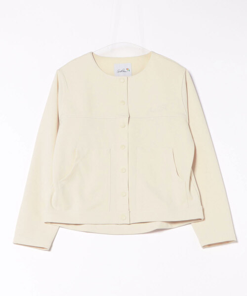 Arnold Palmer（アーノルドパーマー）の「ノーカラー ライトジャケット（ノーカラージャケット・レディース・ベージュ/ライトベージュ/ブラック・M/L/S）」の19枚目の写真