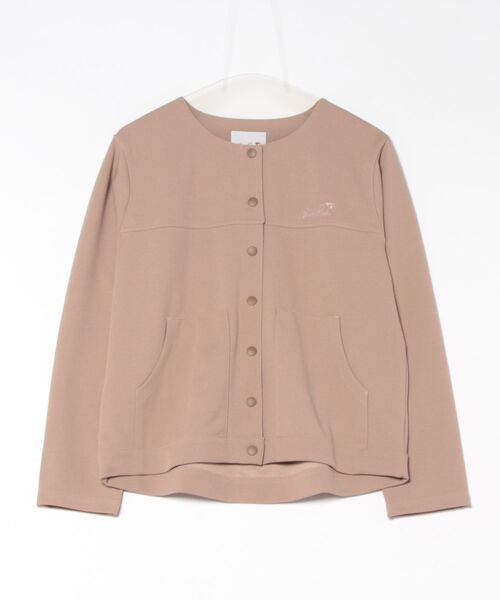 Arnold Palmer（アーノルドパーマー）の「ノーカラー ライトジャケット（ノーカラージャケット・レディース・ベージュ/ライトベージュ/ブラック・M/L/S）」の21枚目の写真