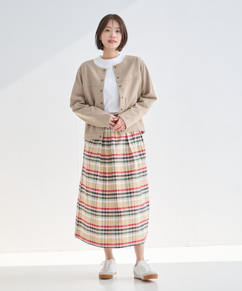 Arnold Palmer（アーノルドパーマー）の「ノーカラー ライトジャケット（ノーカラージャケット・レディース・ベージュ/ライトベージュ/ブラック・M/L/S）」の8枚目の写真