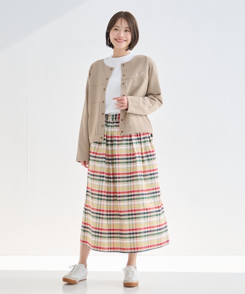 Arnold Palmer（アーノルドパーマー）の「ノーカラー ライトジャケット（ノーカラージャケット・レディース・ベージュ/ライトベージュ/ブラック・M/L/S）」の9枚目の写真