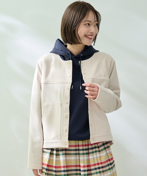 Arnold Palmer（アーノルドパーマー）の「ノーカラー ライトジャケット（ノーカラージャケット・レディース・ベージュ/ライトベージュ/ブラック・M/L/S）」の10枚目の写真