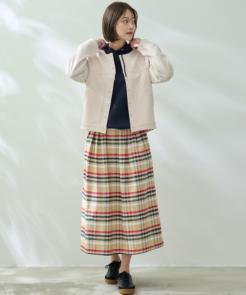 Arnold Palmer（アーノルドパーマー）の「ノーカラー ライトジャケット（ノーカラージャケット・レディース・ベージュ/ライトベージュ/ブラック・M/L/S）」の11枚目の写真