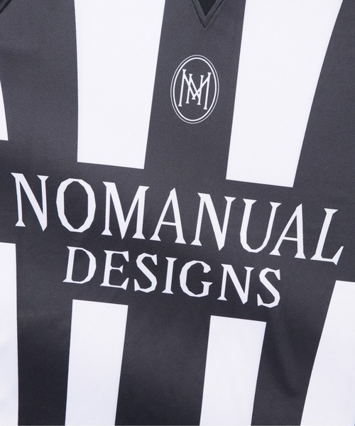 NOMANUAL(NOMANUAL)の「A'GEM/9 × .kom 『NOMANUAL/ノーマニュアル』 STRIPE FOOTBALL SHIRT/ストライプ フットボールシャツ(ポロシャツ・レディース・ホワイト/グレー/ブルー・M/L)」の15枚目の写真