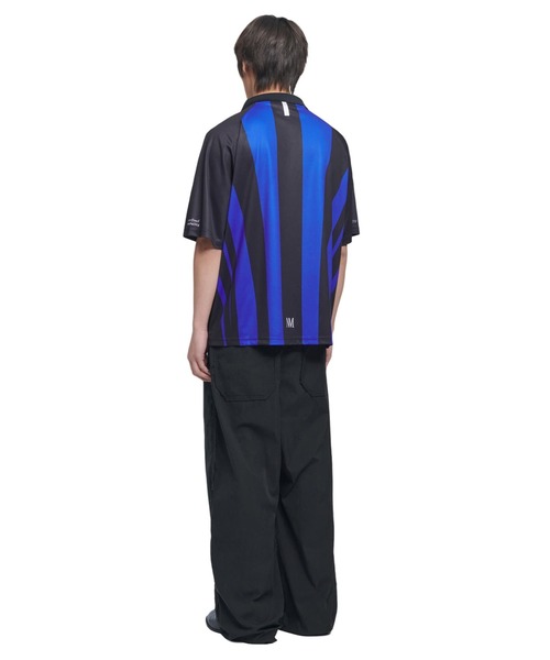 NOMANUAL(NOMANUAL)の「A'GEM/9 × .kom 『NOMANUAL/ノーマニュアル』 STRIPE FOOTBALL SHIRT/ストライプ フットボールシャツ(ポロシャツ・レディース・ホワイト/グレー/ブルー・M/L)」の10枚目の写真