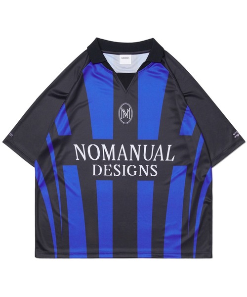 NOMANUAL(NOMANUAL)の「A'GEM/9 × .kom 『NOMANUAL/ノーマニュアル』 STRIPE FOOTBALL SHIRT/ストライプ フットボールシャツ(ポロシャツ・レディース・ホワイト/グレー/ブルー・M/L)」の21枚目の写真