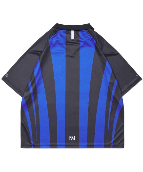 NOMANUAL(NOMANUAL)の「A'GEM/9 × .kom 『NOMANUAL/ノーマニュアル』 STRIPE FOOTBALL SHIRT/ストライプ フットボールシャツ(ポロシャツ・レディース・ホワイト/グレー/ブルー・M/L)」の22枚目の写真