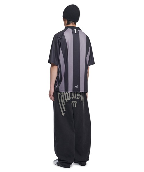 NOMANUAL(NOMANUAL)の「A'GEM/9 × .kom 『NOMANUAL/ノーマニュアル』 STRIPE FOOTBALL SHIRT/ストライプ フットボールシャツ(ポロシャツ・レディース・ホワイト/グレー/ブルー・M/L)」の6枚目の写真