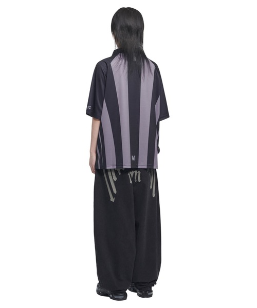 NOMANUAL(NOMANUAL)の「A'GEM/9 × .kom 『NOMANUAL/ノーマニュアル』 STRIPE FOOTBALL SHIRT/ストライプ フットボールシャツ(ポロシャツ・レディース・ホワイト/グレー/ブルー・M/L)」の8枚目の写真