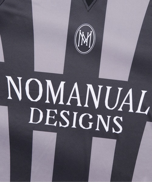 NOMANUAL(NOMANUAL)の「A'GEM/9 × .kom 『NOMANUAL/ノーマニュアル』 STRIPE FOOTBALL SHIRT/ストライプ フットボールシャツ(ポロシャツ・レディース・ホワイト/グレー/ブルー・M/L)」の19枚目の写真