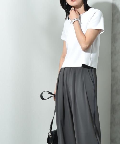 CLOCHE（クロシェ）の「【ＣＬＯＣＨＥ】コンパクトＴシャツ（Tシャツ/カットソー・レディース・ライトグレー/オフホワイト/ブラック・FREE）」の7枚目の写真