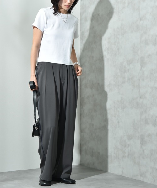 CLOCHE（クロシェ）の「【ＣＬＯＣＨＥ】コンパクトＴシャツ（Tシャツ/カットソー・レディース・ライトグレー/オフホワイト/ブラック・FREE）」の9枚目の写真