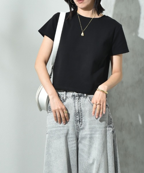 CLOCHE（クロシェ）の「【ＣＬＯＣＨＥ】コンパクトＴシャツ（Tシャツ/カットソー・レディース・ライトグレー/オフホワイト/ブラック・FREE）」の15枚目の写真