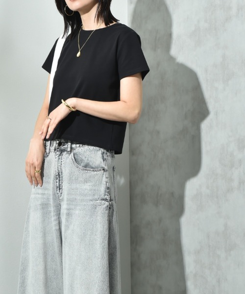 CLOCHE（クロシェ）の「【ＣＬＯＣＨＥ】コンパクトＴシャツ（Tシャツ/カットソー・レディース・ライトグレー/オフホワイト/ブラック・FREE）」の16枚目の写真