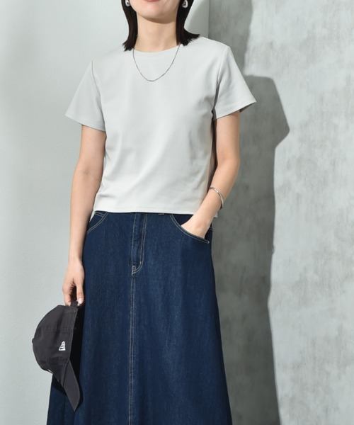 CLOCHE（クロシェ）の「【ＣＬＯＣＨＥ】コンパクトＴシャツ（Tシャツ/カットソー・レディース・ライトグレー/オフホワイト/ブラック・FREE）」の22枚目の写真