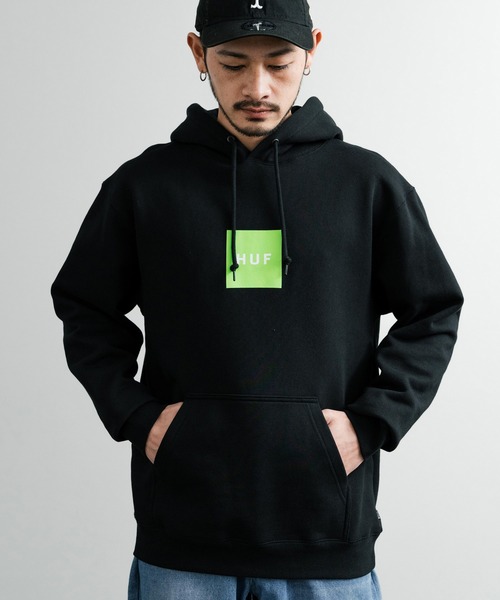HUF ハフ SET BOX HOODIE オーバーサイズ裏起毛ロゴプルオーバー